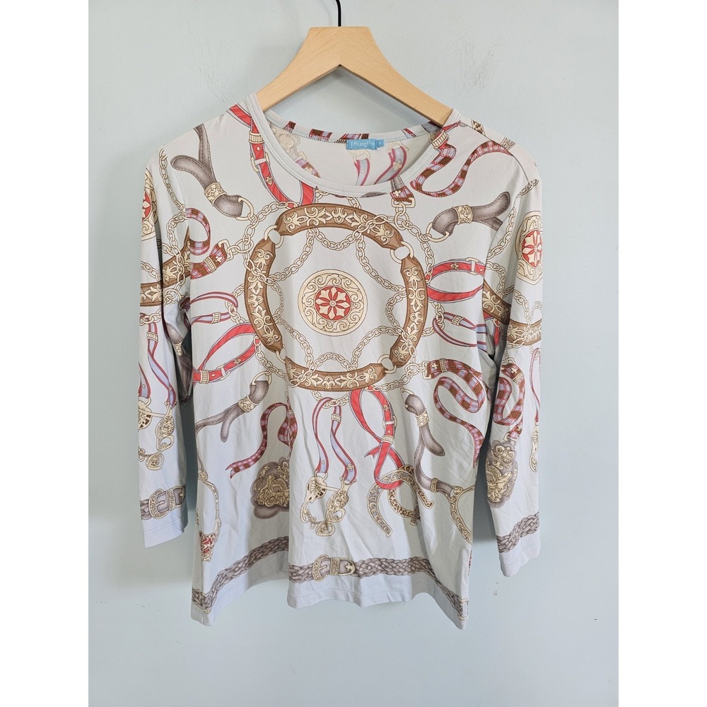 J.Mclaughlin Equestrian Horsebit Cowgirl‎ Stretchy Catalina Cloth Shirt Medium